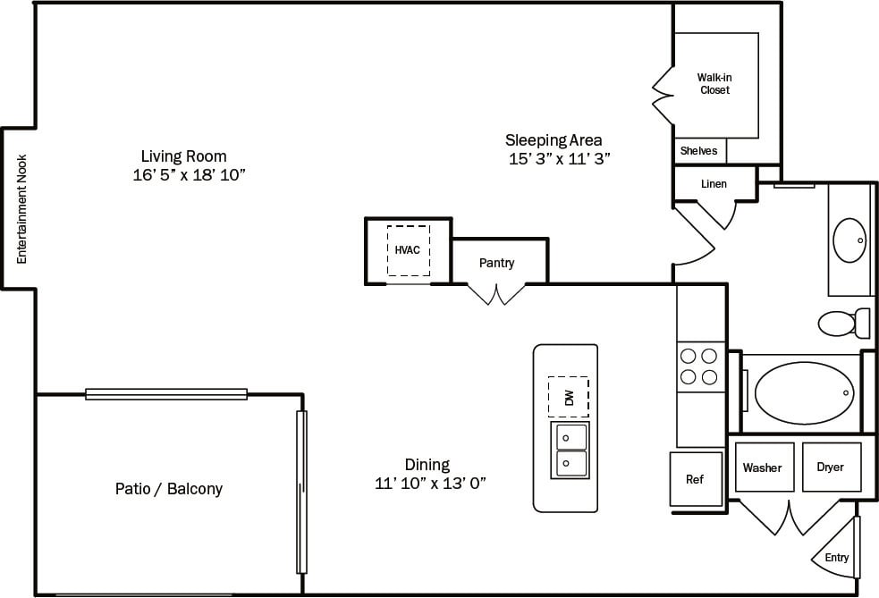 Floor plan layout diagram for 1Q